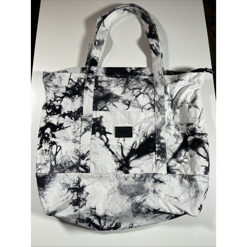 Victoria's Secret PINK Canvas Black & White Tie Dye Tote Bag